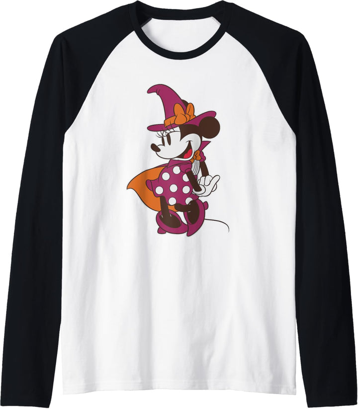 Disney Minnie Mouse in Witch Costume Halloween Raglan
