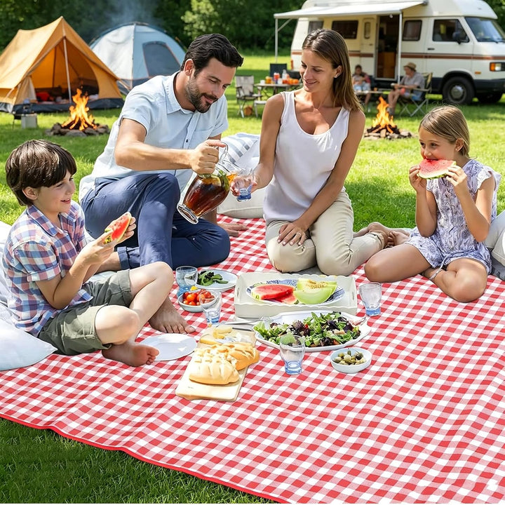 wasserdichte Picknickdecke 200x200 cm Oxford (Rot) | thermal protection, anti dirt surface, quick fo