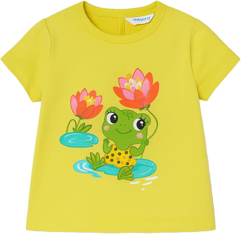 Mayoral Baby-T-Shirt, T-Shirt für Mädchen und Jungen, 6-24 Monate, Kurzarm, Rosa und Gelb, Baumwolle
