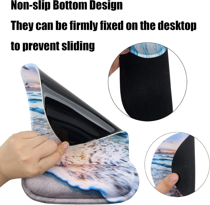 Mauspad mit Handauflage, Mauspad mit Gelkissen und Ergonomische Memory Foam Tastatur Handgelenkaufla