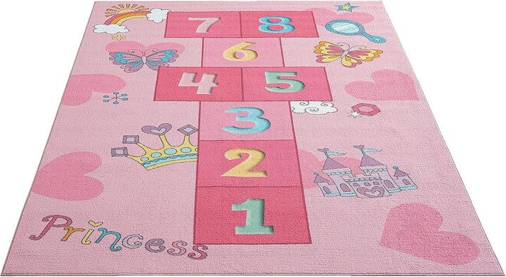 the carpet Happy Life – Kinderteppich Spielteppich Zahlenteppich &amp; Hüpfteppich mit Zahlenmotiv, ruts