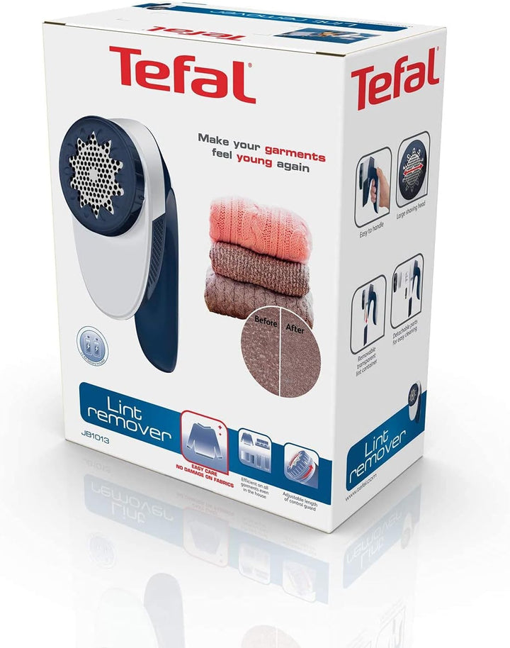 Tefal JB1013 Fusselrasierer (4 Klingen, 4 Höheneinstellungen, 3V-Motor, Einfach zu entleeren) weiss/