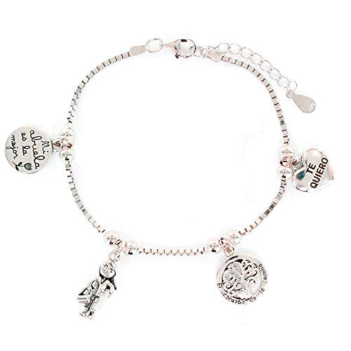 Du bist lo Mas Damen Armband Familie Oma Silber
