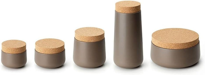 Continenta Keramikdose mit Korkdeckel, matt taupe Ø 10,5 x 10 cm, Keksdose, Vorratsdose, Vorrats Beh