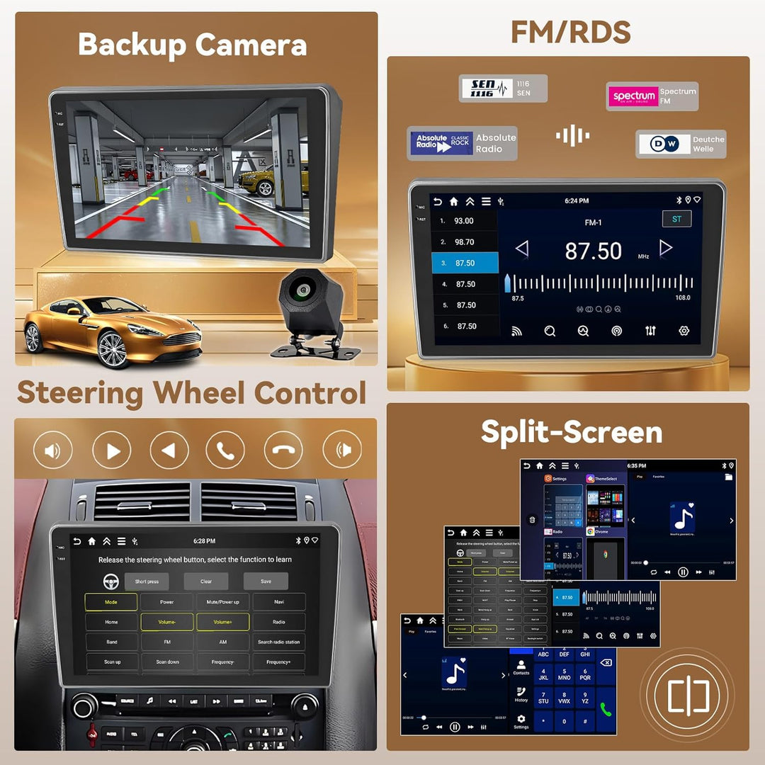 Hikity Android 15 4+128G Autoradio für Peugeot 407 2004-2011 mit 9 Zoll Incell Touchscreen, Autoradi