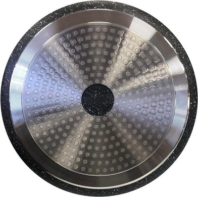 Kamberg 0008162 Topfset 27-teilig, Aluguss, Steinbeschichtung, für alle Herde, auch Induktionsherde,