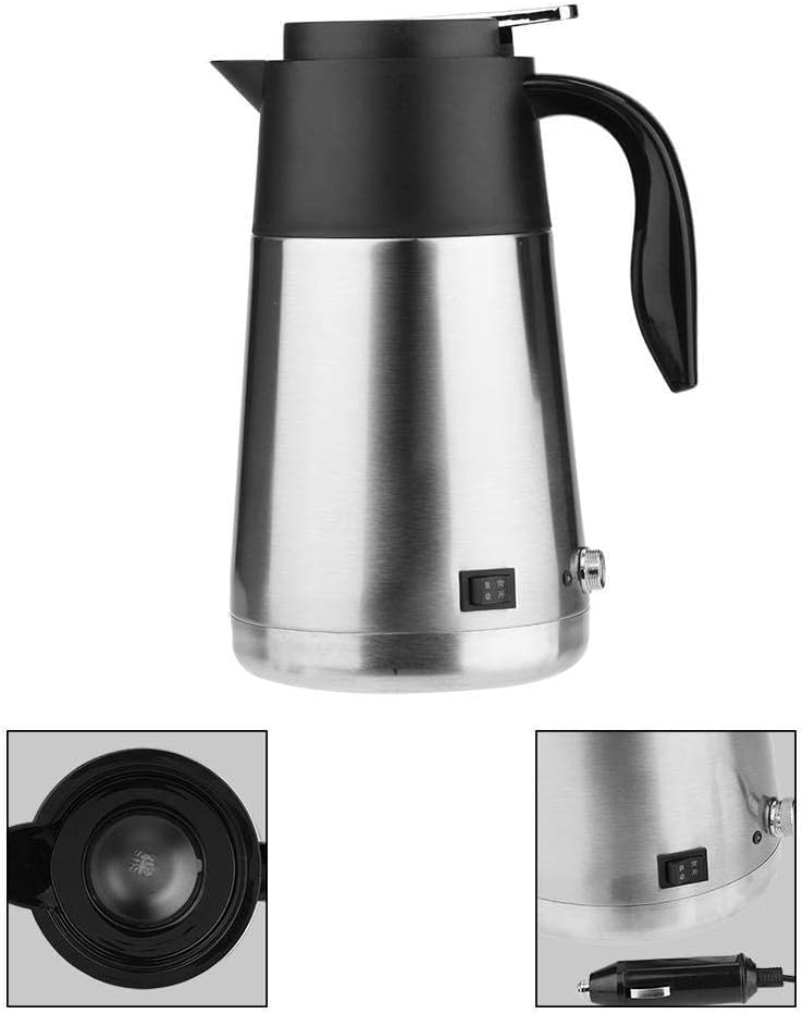 Isolierkanne Thermoskanne Tragbare 1300 ml 12/24 V Reise Auto Lkw Wasserkocher Schnell Kochen mit Zi