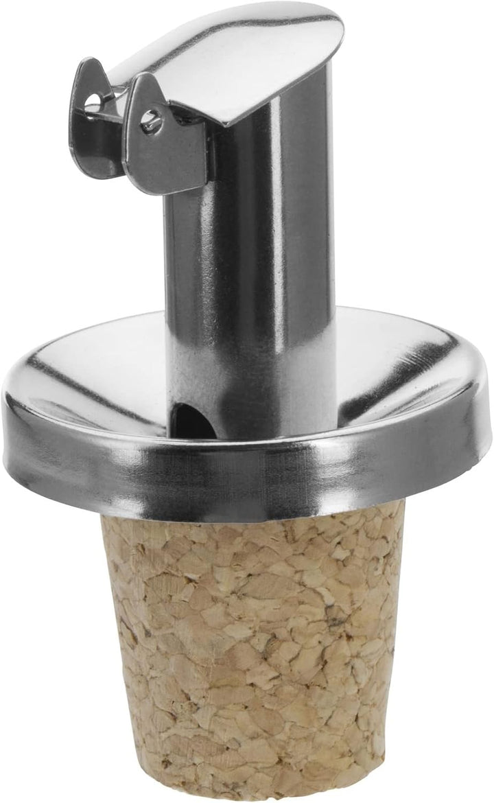 Westmark 4 Öl-/Essig-Ausgiesser + 4 Ersatzkorken, mit Kläppchen, Metall/rostfreier Edelstahl, Naturk