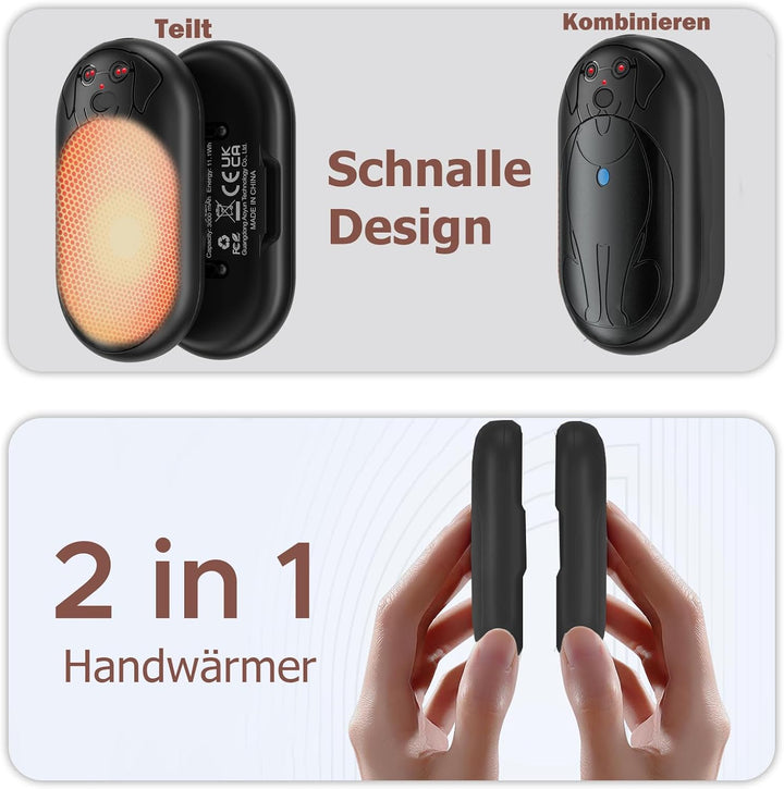 COTOP Handwärmer Elektrisch, 2er Pack 6000mAh Wiederverwendbar Taschenwärmer, 3 Stufen Heizung bis z