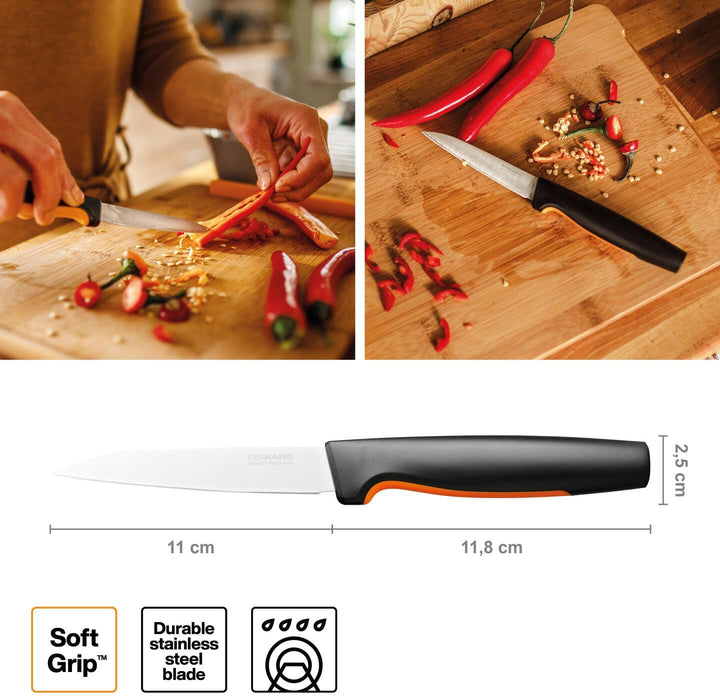 Fiskars Küchenmesser-Set, 5-teilig, Functional Form, Inklusive Kochmesser (gross), Gemüsemesser, Tom