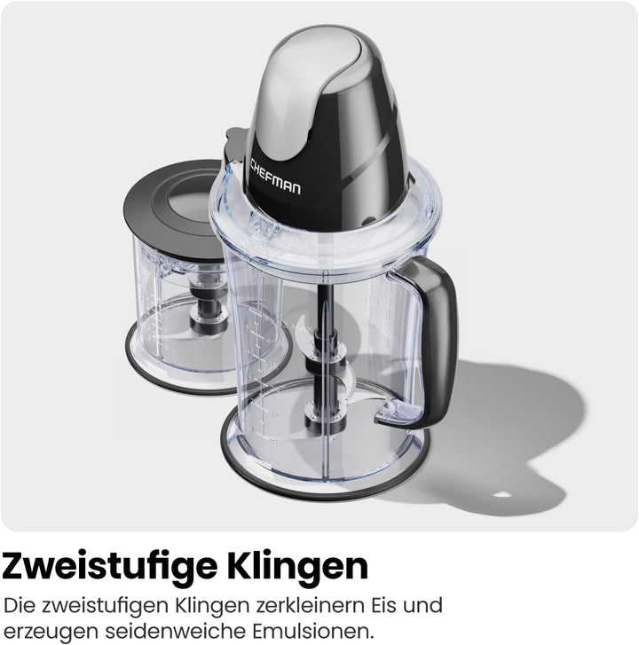 CHEFMAN 2-in-1 Smoothie Maker und Tragbarer Mixer mit 400W Motor, 2-Stufigem Messer, Eiszerkleinerer