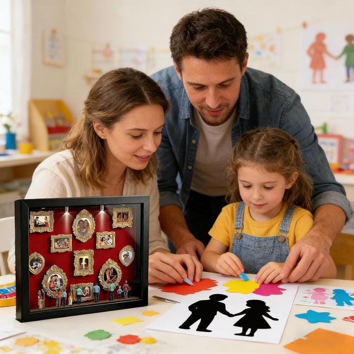 DIY Mini Museum Bilderrahmen, DIY Mini Museum Silhouette Box, Fotospeicher Bilderrahmens, mit 8 Mini