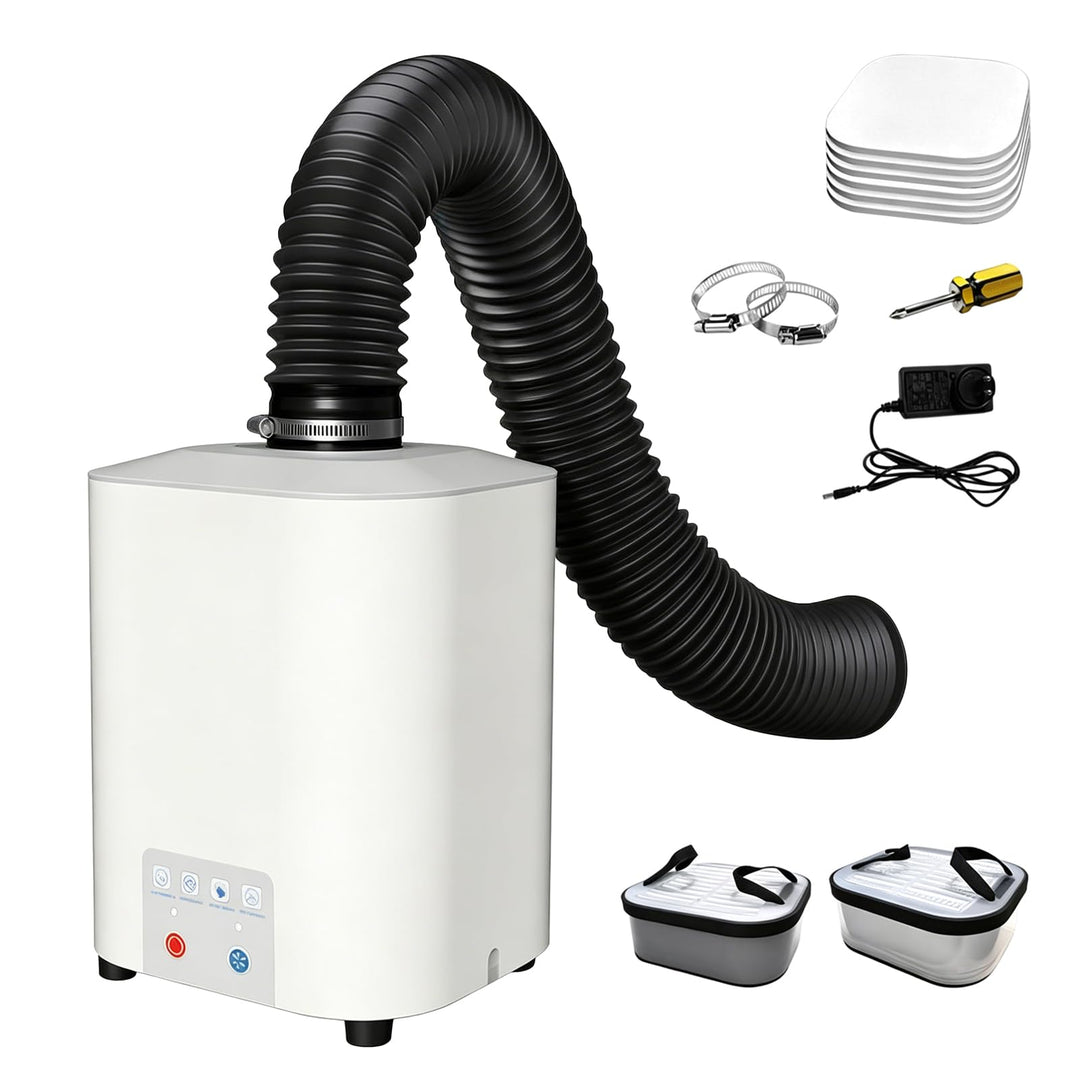50W Lötrauchabsaugung mit 3-stufiges Filtersystem, Desktop Mobil Luftreiniger 128m³/h,, 50W Rauchabs