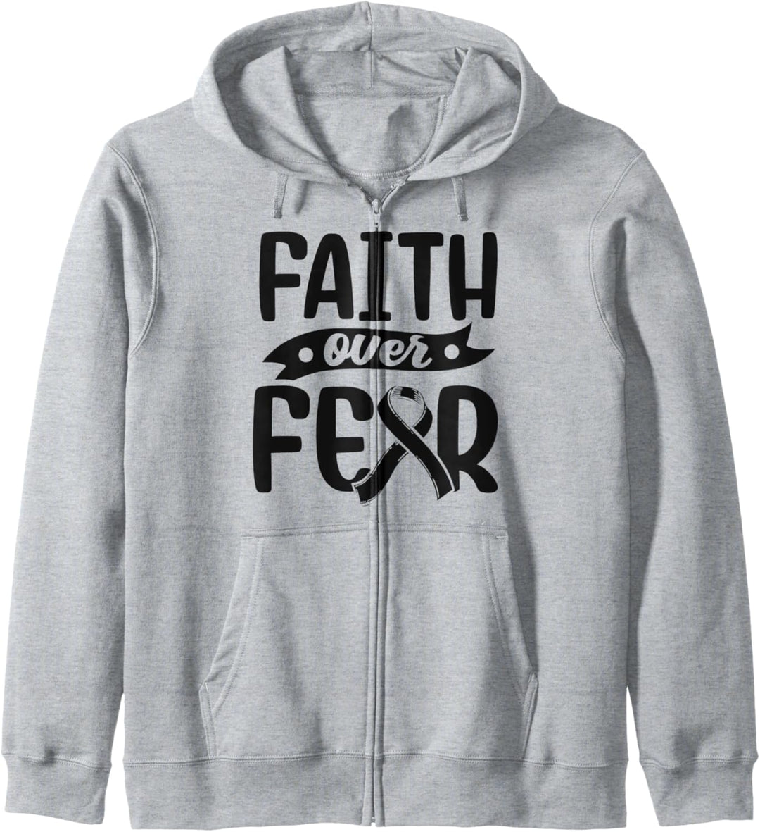 Brustkrebs Vorsorge Bewusstsein Faith Over Fear Krebspatient Kapuzenjacke