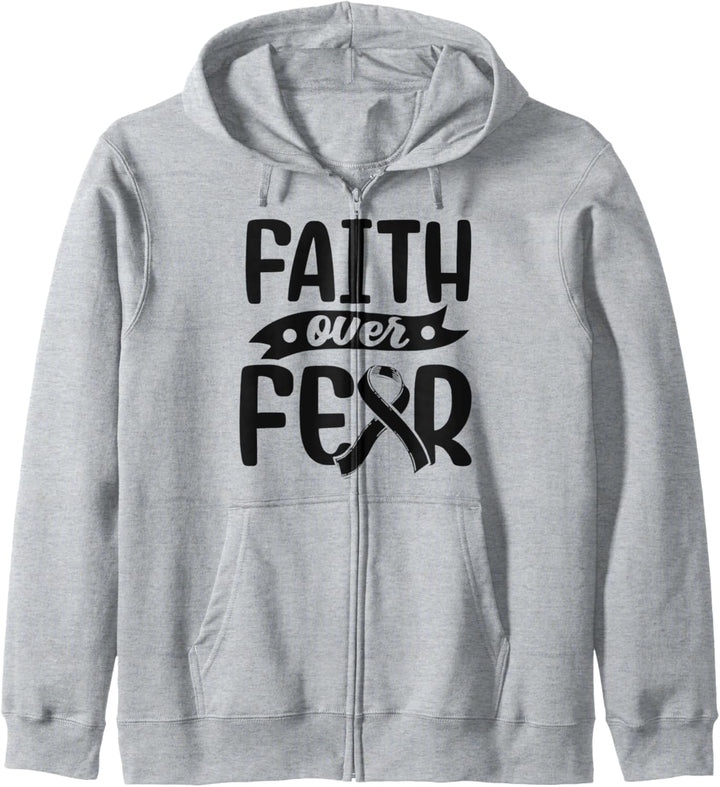 Brustkrebs Vorsorge Bewusstsein Faith Over Fear Krebspatient Kapuzenjacke