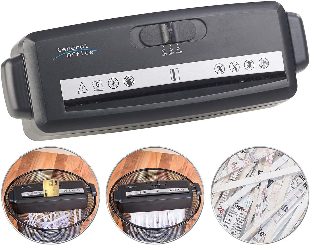 General Office Papierschredder Aufsatz: Aktenvernichter-Aufsatz für runde & eckige Papierkörbe (Akte