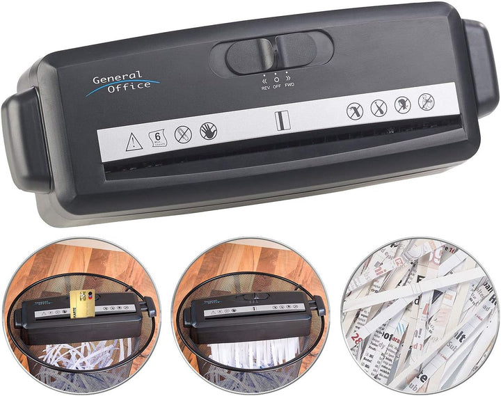 General Office Papierschredder Aufsatz: Aktenvernichter-Aufsatz für runde & eckige Papierkörbe (Akte