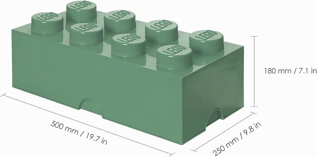 Room Copenhagen Lego Aufbewahrungsstein, Plastik, Sand Grün, 25 x 50 x 18 cm, 1 Einheiten