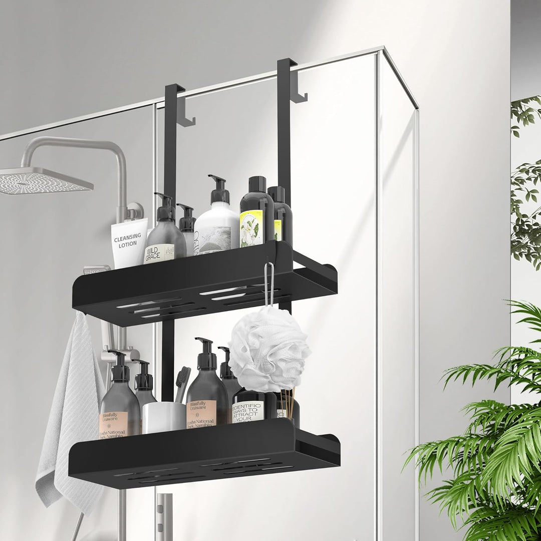 Duschablage Zum Hängen Duschregal Ohne Bohren Schwarz Duschkorb Badezimmer Organizer Shampoo Halteru