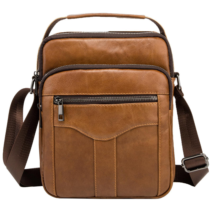 MANNUOSI Herren Schultertaschen business Freizeit Henkeltaschen echtleder vintage Handtaschen Einhei