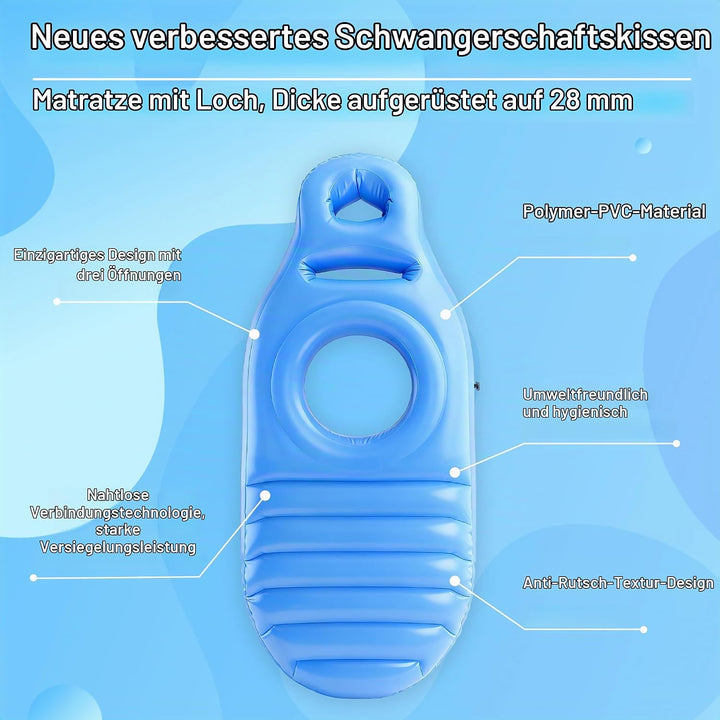 Aufblasbares Schwangerschaftskissen, perforierte PVC-Luftmatratze, Bauchliegematte, Ganzkörper-Schwa