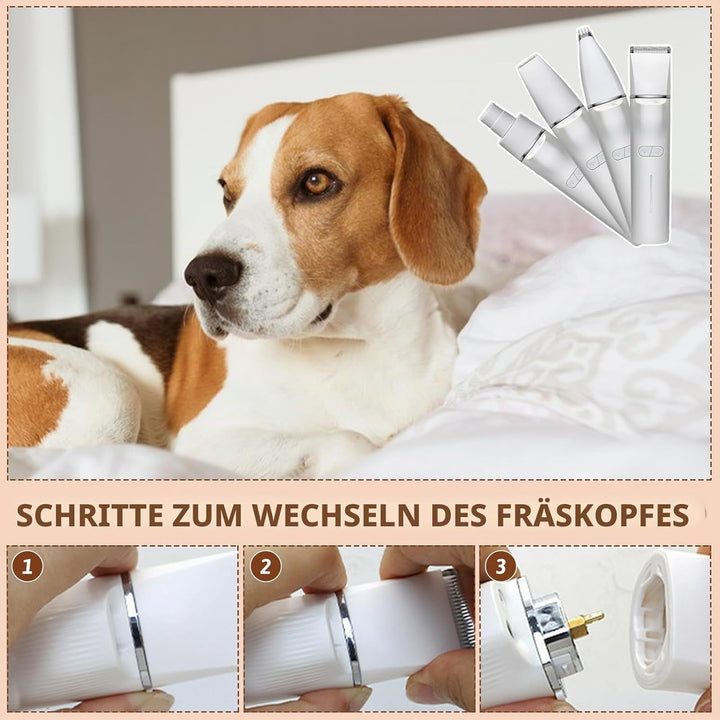 Paw Trim Pro,5-in-1 Pfotentrimmer für Hunde,Leise Hundeschermaschine mit LED-Licht und Laser,Hunde H