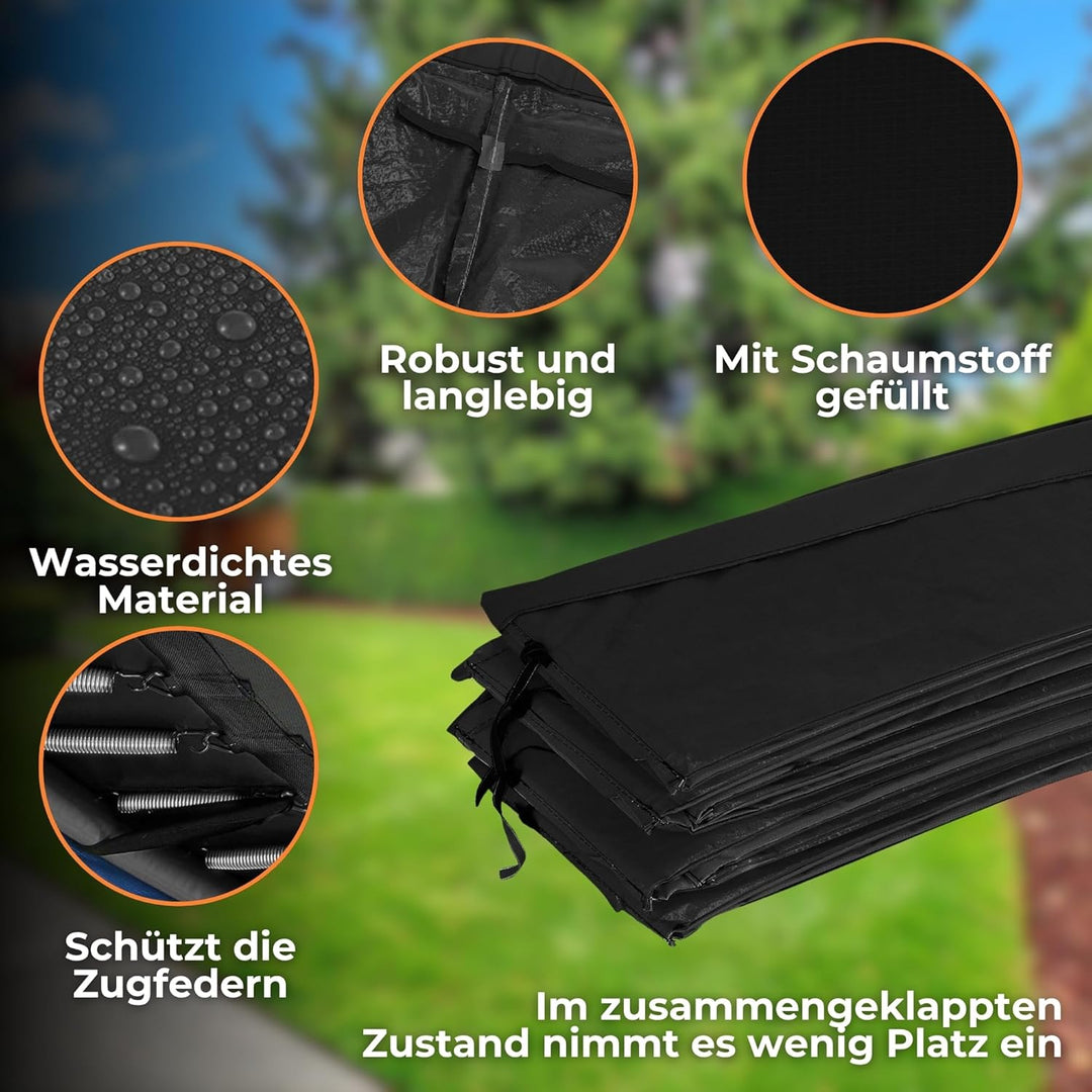 SPRINGOS Trampoline Randpolster Umrandung Ersatzteile für Trampoline Schwarz 366 cm, Schwarz 366 cm