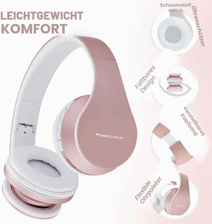 Bluetooth Kopfhörer, PowerLocus Over Ear Wireless Bluetooth Kopfhörer Faltbar Kabellose On Ear Ohrhö