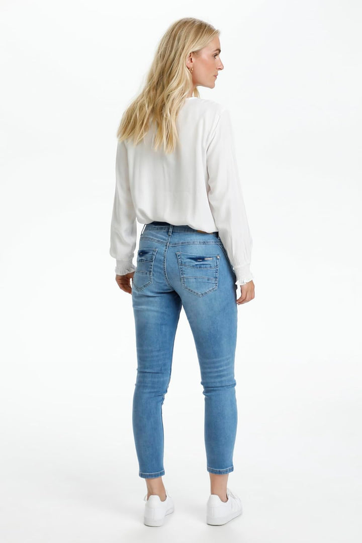 Cream CRholly Jeans - Baiily Fit 7/8 Damen Jeans Designer 7/8 Jeanshose Curved fit Knopfleiste 25 Li