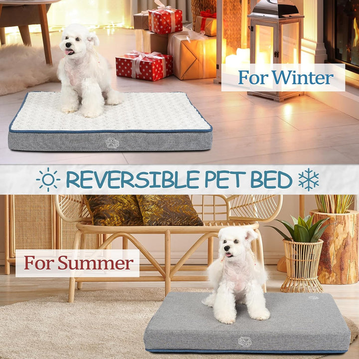 EMPSIGN Hundekissen Mittelgrosse Hunde waschbar, Hundebett Wasserdicht M 76x50x7,5cm, Hundematte Abn