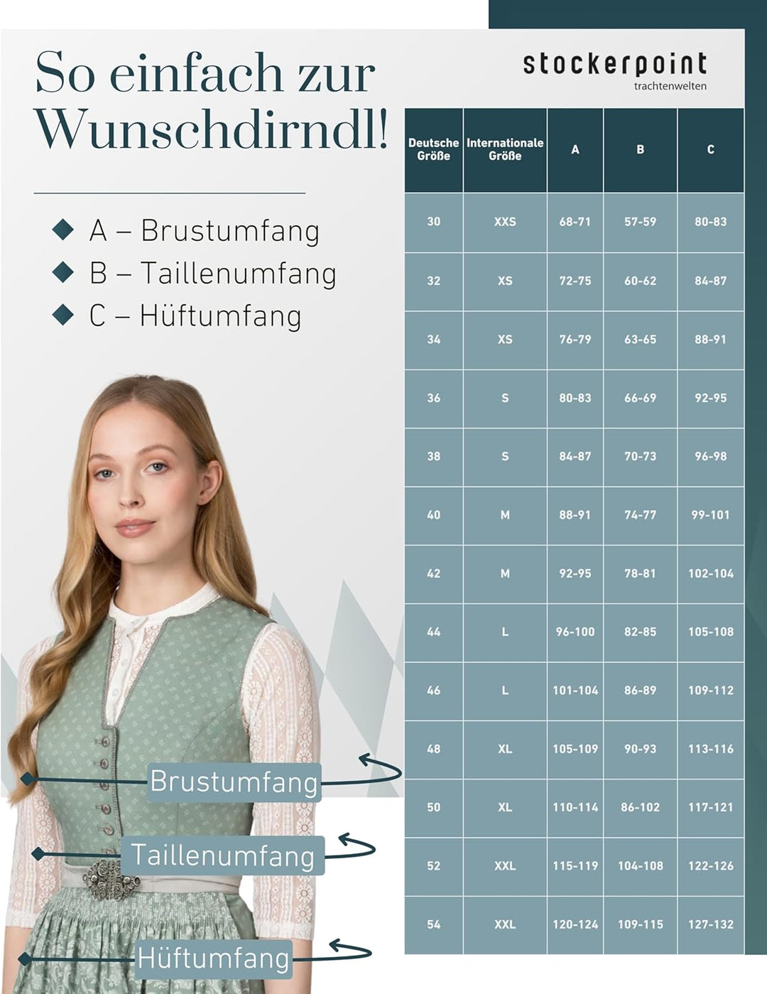 Stockerpoint Damen Dirndl Franka Kleid für besondere Anlässe, 34
