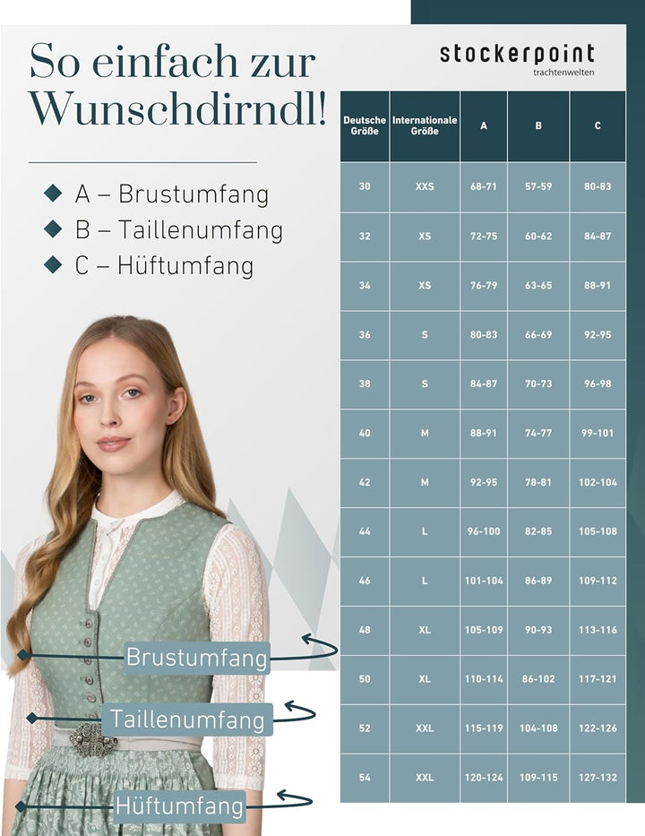 Stockerpoint Damen Dirndl Franka Kleid für besondere Anlässe, 34