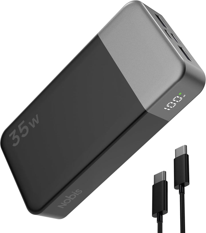 NOBIS Power Bank, Powerbank 20000mAh, 35W Externe Handyakkus Fast Charging, Externer Akku with C to