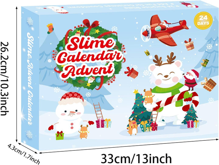 Schleim Adventskalender 2024 für Mädchen Jungen, fluffy Slime Kinder Weihnachtskalender, Weihnachten