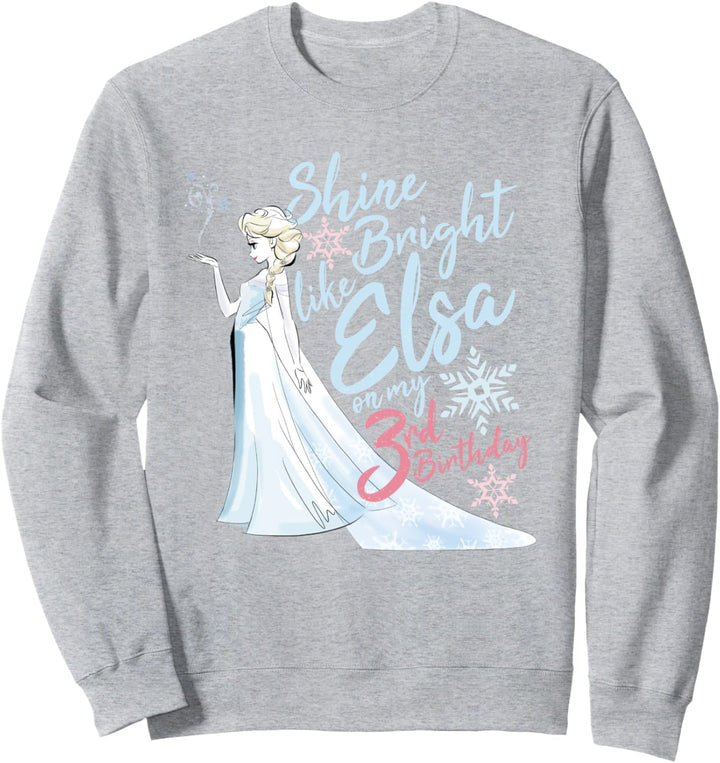 Disney Frozen Elsa Shine Bright On My 3rd Birthday Sweatshirt