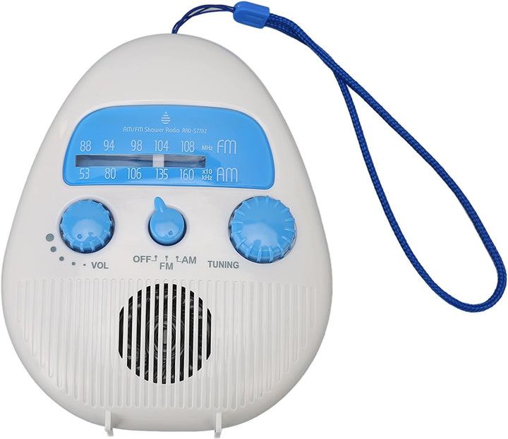 AM FM-Duschradio, Wasserdichtes Tragbares Duschradio mit Integriertem Lautsprecher, ABS-Material, Ei