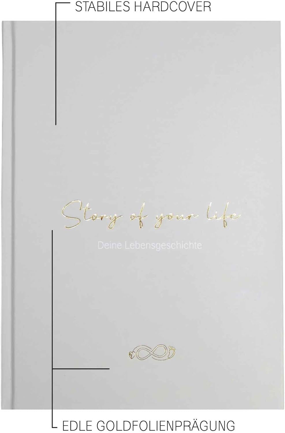 LEAF & GOLD® Babybuch zum eintragen I Erinnerungen vom Ersten bis zum 18. Jahr I Babytagebuch für Mä