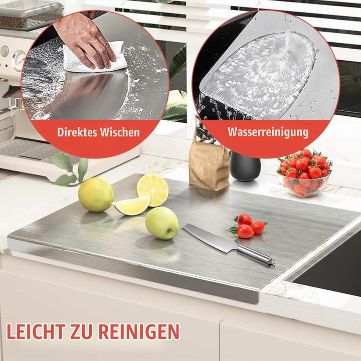 Edelstahl Schneidebrett 30 x 40cm, Arbeitsplatte Küche Schneidbrett, Stainless Steel Cutting Board,