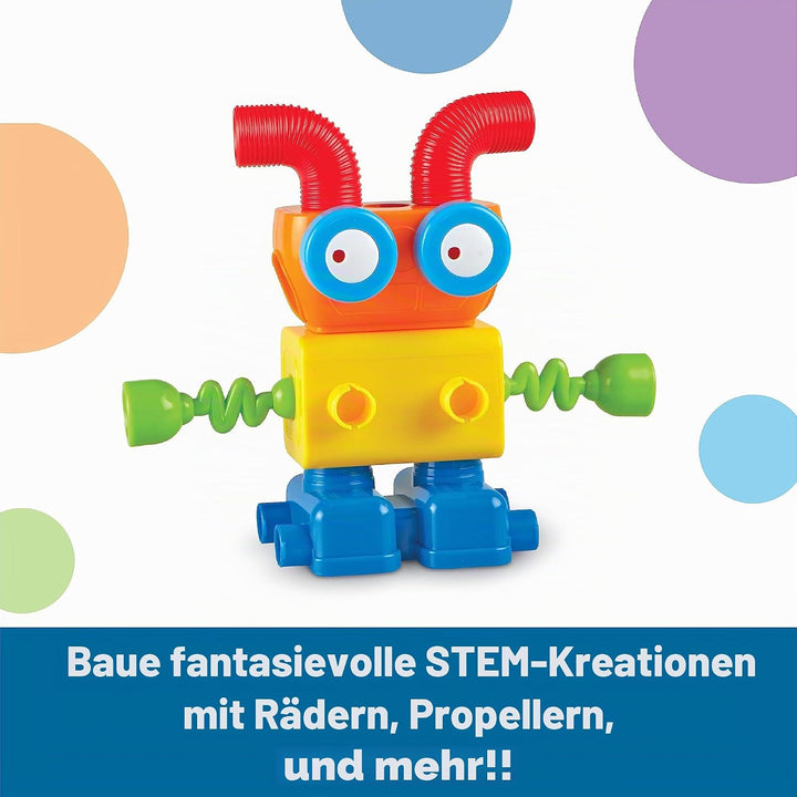 Learning Resources 1-2-3 Mach was draus! Roboterfabrik, Feinmotorik-Spielzeug, Roboter-Bausatz, Ab 2