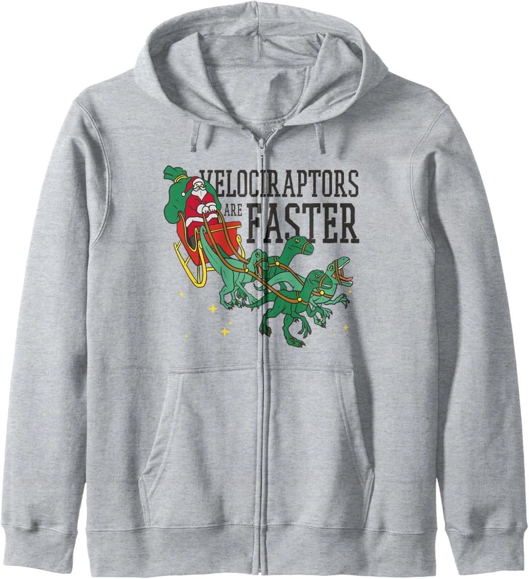 Weihnachtsmannschlitten Mit Velociraptoren Weihnachtsmann Kapuzenjacke