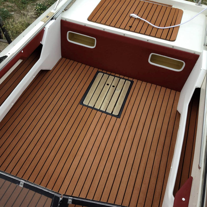 SenMore Eva Teak Selbstklebender Schaumboot Yachtboden rutschfeste Matte Marine Deckbeschläge für Bo
