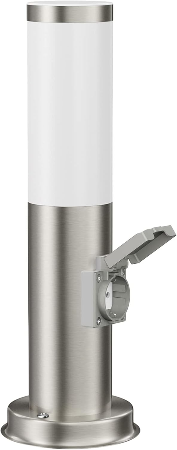 ledscom.de Wegelicht/Pollerleuchte/Gartenleuchte PORU für aussen, IP44, 39 cm, edelstahl, 1x E27 max