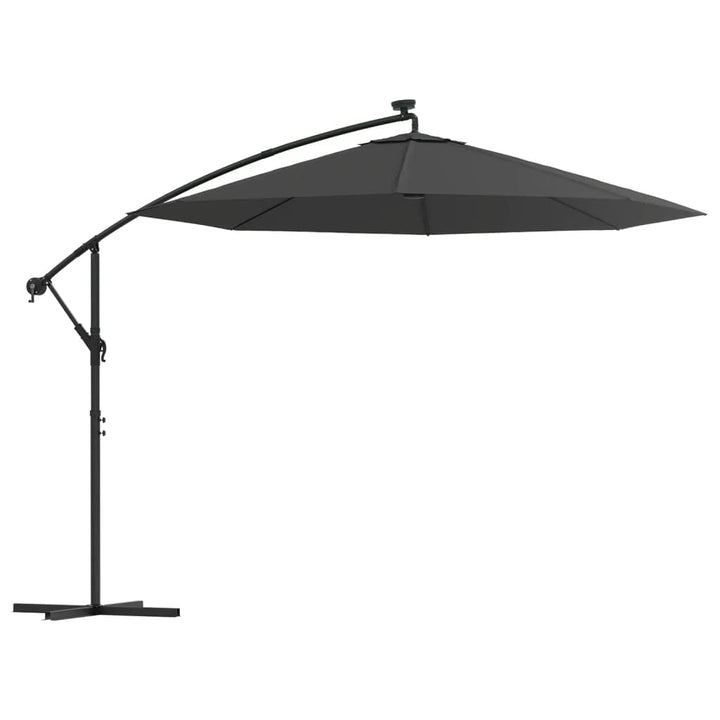 vidaXL Ampelschirm LED 300cm Anthrazit Sonnenschirm Kurbelschirm Gartenschirm 300 cm Anthrazit, 300