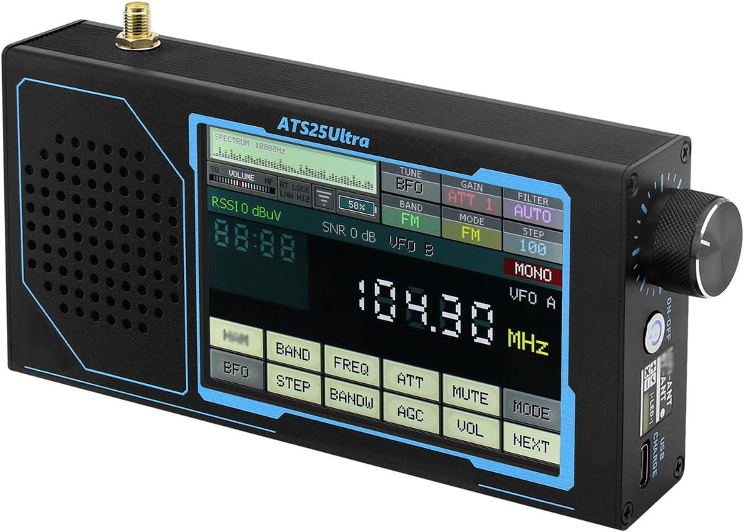 Kurzwellenempfänger ATS25 Ultra SDR Mehrband Radio mit 4-Zoll Touchscreen Tragbarer Weltempfänger Un