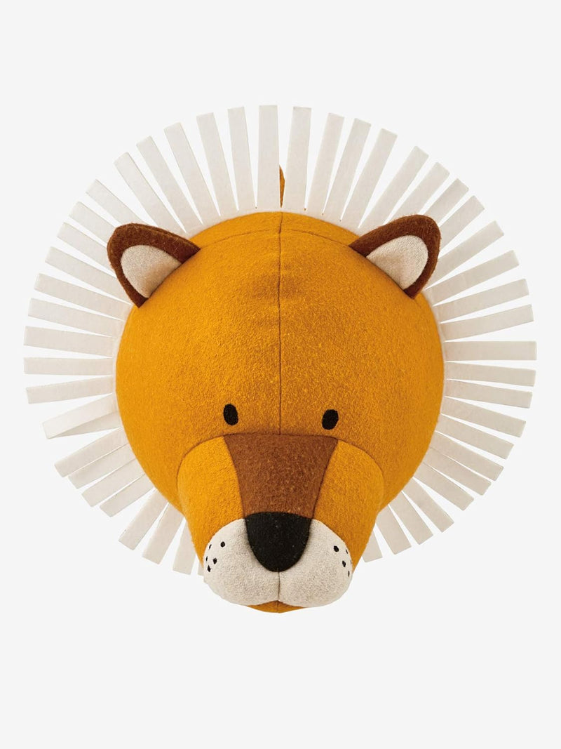 VERTBAUDET Dekorativer Plüsch-Löwenkopf, Wandtrophäe orange ONE SIZE Einheitsgrösse Orange, Einheits