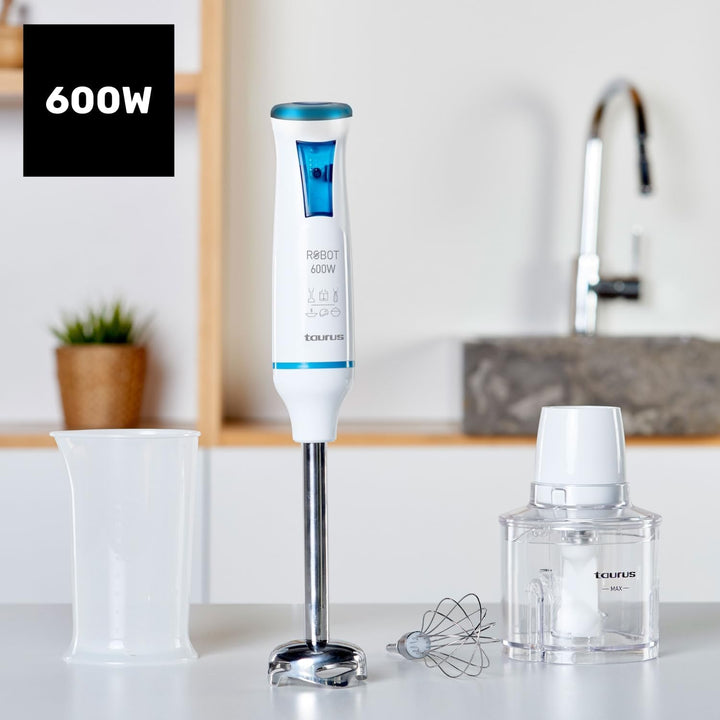 Taurus Stabmixer-Set | ROBOT 600 PLUS INOX | 20 Geschwindigkeitsstufen | 600 W | Elektrisch | Inklus