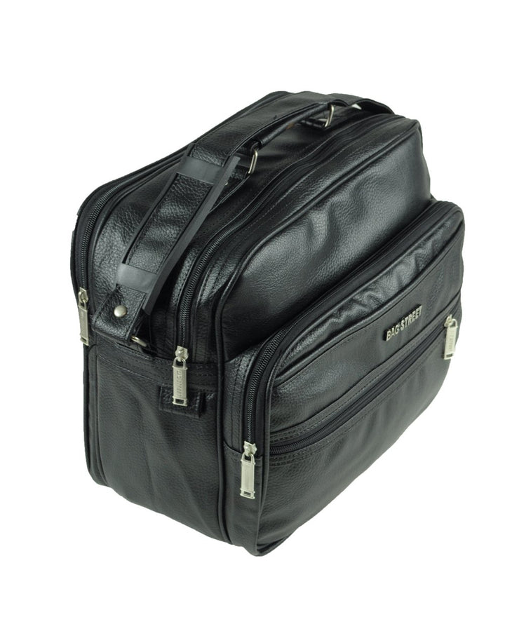 Stabile Arbeitstasche Flugumhänger Flugbegleiter Umhängetasche Messenger Bag schwarz Querformat
