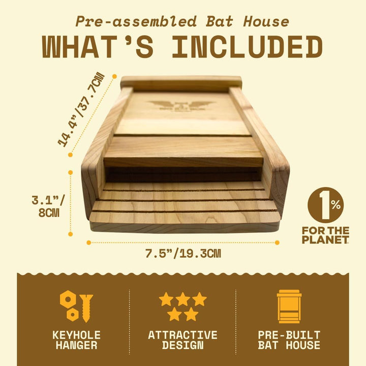 Wildyard Bat House for Outdoors - Der Komplette Fledermauskasten für den Aussenbereich - Säubere dei