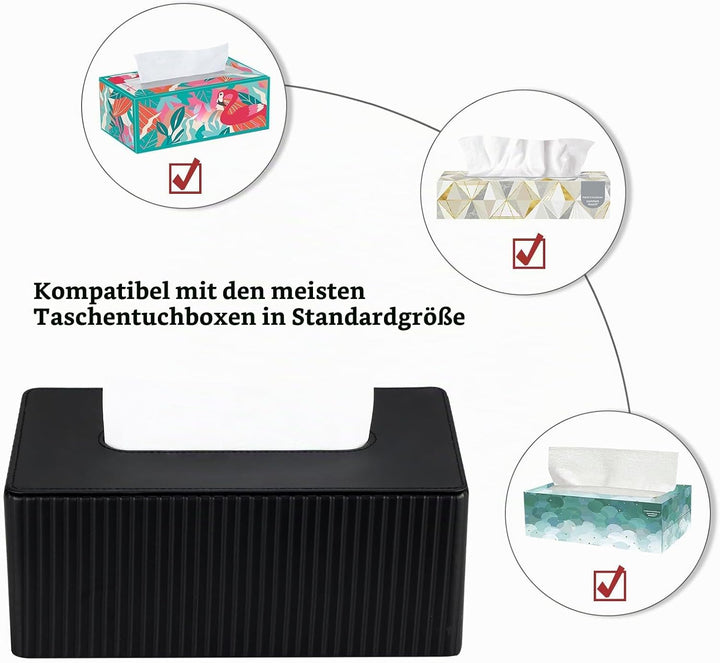 KINGFOM Kosmetiktücherbox Taschentuchbox, Rechteckige Tissue Box Tücherbox für Wohnzimmer, Badezimme
