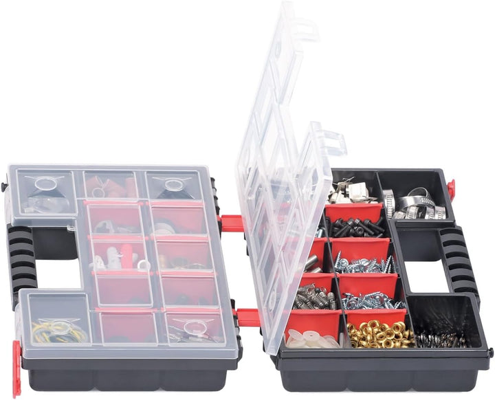 Mivos Doppelseitig Sortimentskasten 12” für Zubehör und Kleinteile - 2 seitig Sortimentsbox 287 x 18